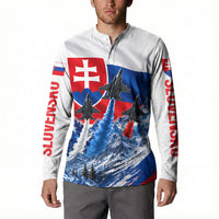 Slovakia Military Freedom Button Sweatshirt Fighter Jets Soldier Eagle Mountain