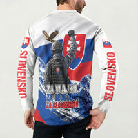 Slovakia Military Freedom Button Sweatshirt Fighter Jets Soldier Eagle Mountain