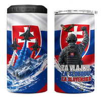 Slovakia Military Freedom 4 in 1 Can Cooler Tumbler Fighter Jets Soldier Eagle Mountain
