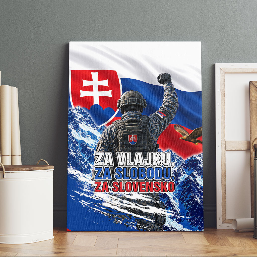 Slovakia Military Freedom Canvas Wall Art Fighter Jets Soldier Eagle Mountain