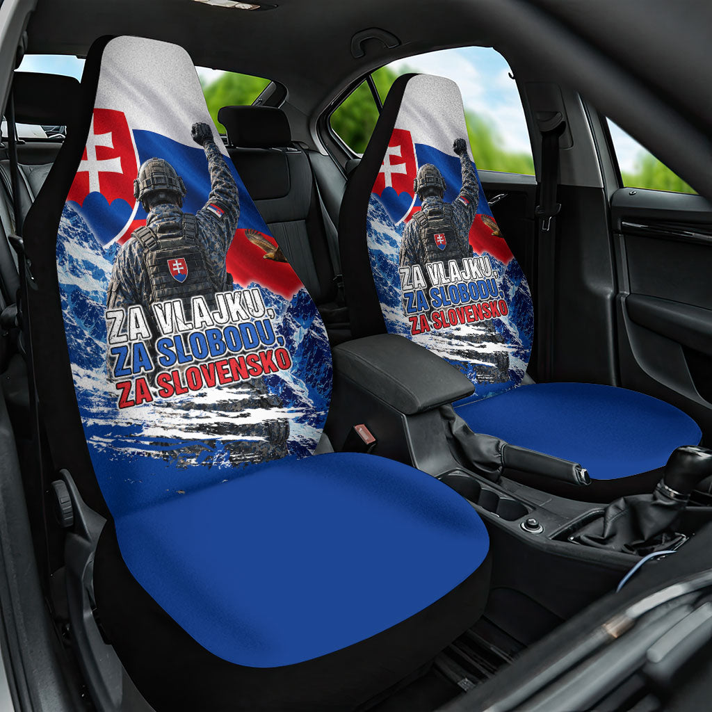 Slovakia Military Freedom Car Seat Cover Fighter Jets Soldier Eagle Mountain