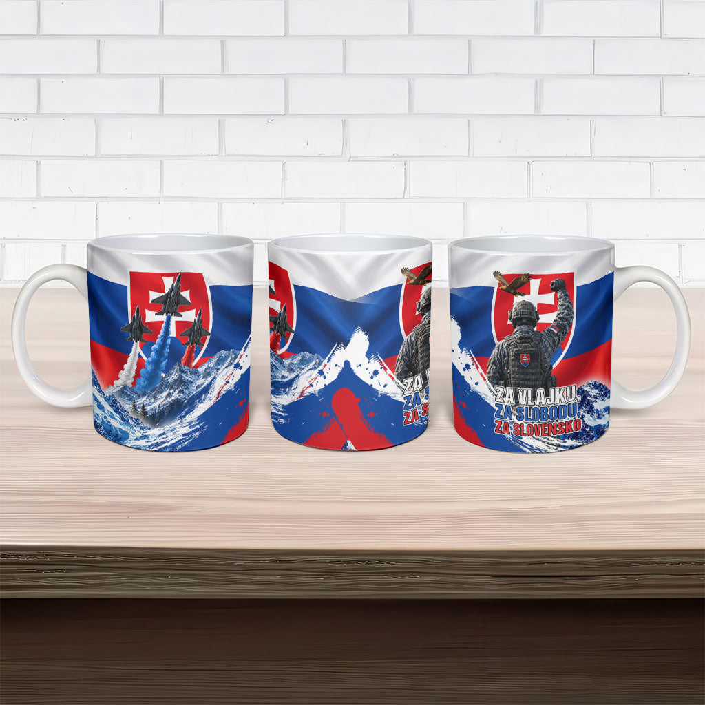 Slovakia Military Freedom Ceramic Mug Fighter Jets Soldier Eagle Mountain