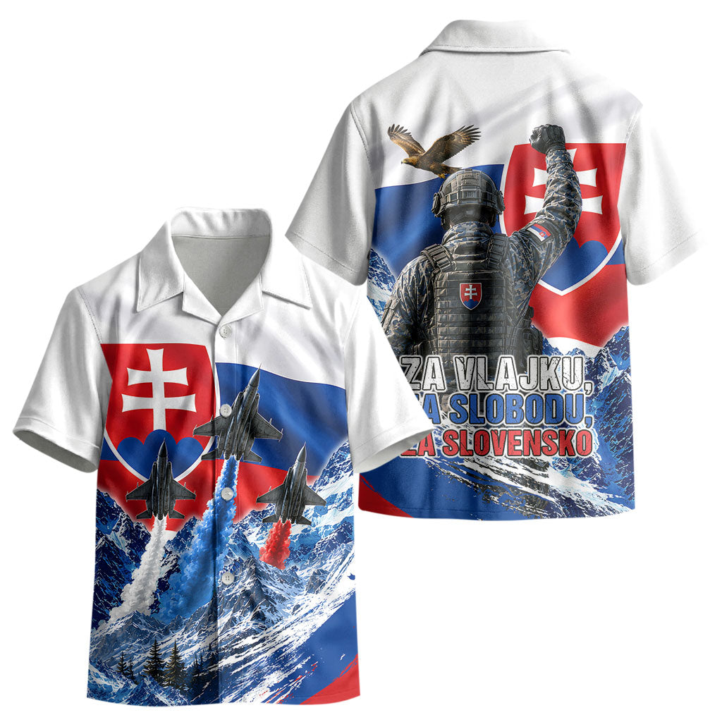 Slovakia Military Freedom Kid Hawaiian Shirt Fighter Jets Soldier Eagle Mountain