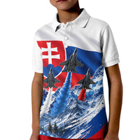 Slovakia Military Freedom Kid Polo Shirt Fighter Jets Soldier Eagle Mountain