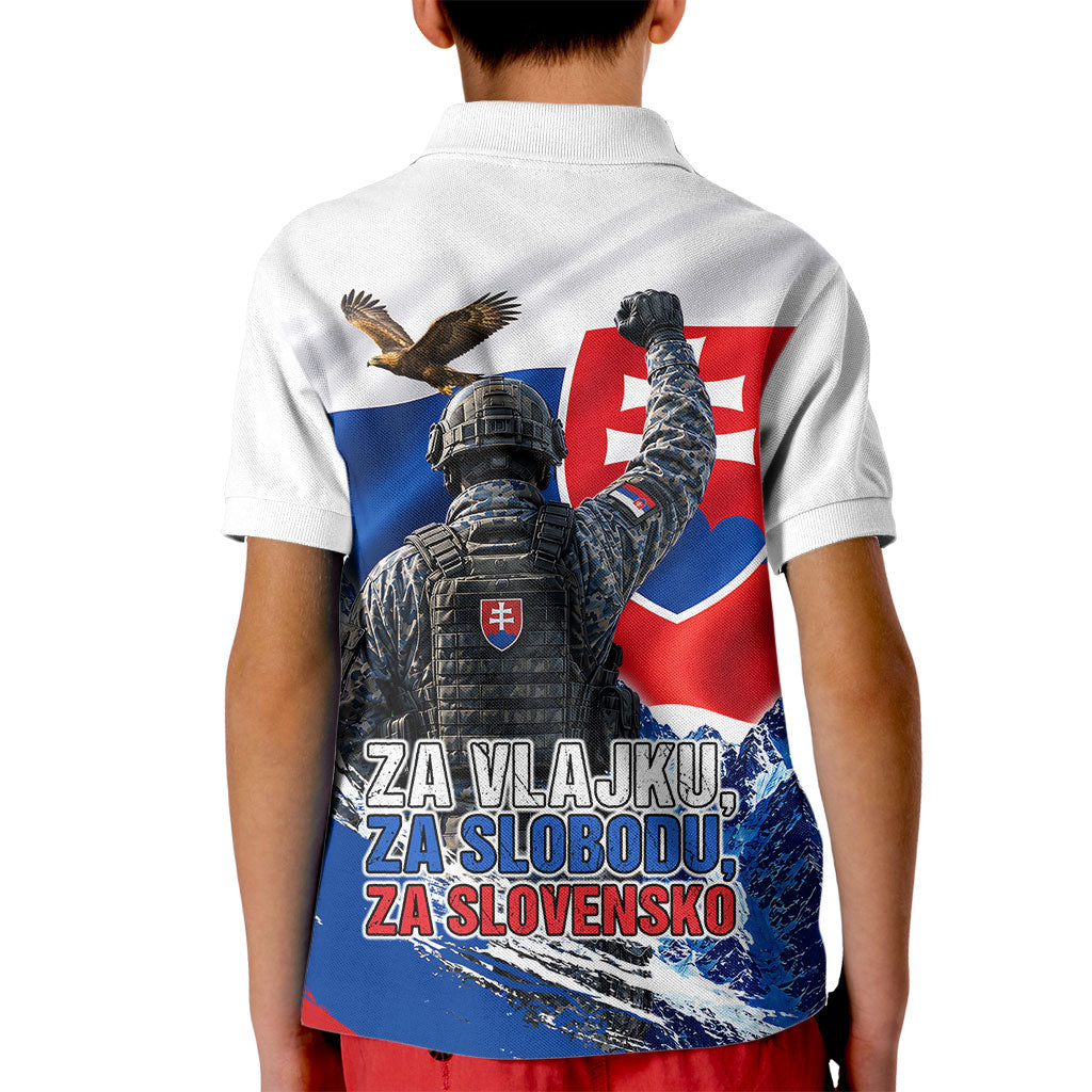 Slovakia Military Freedom Kid Polo Shirt Fighter Jets Soldier Eagle Mountain