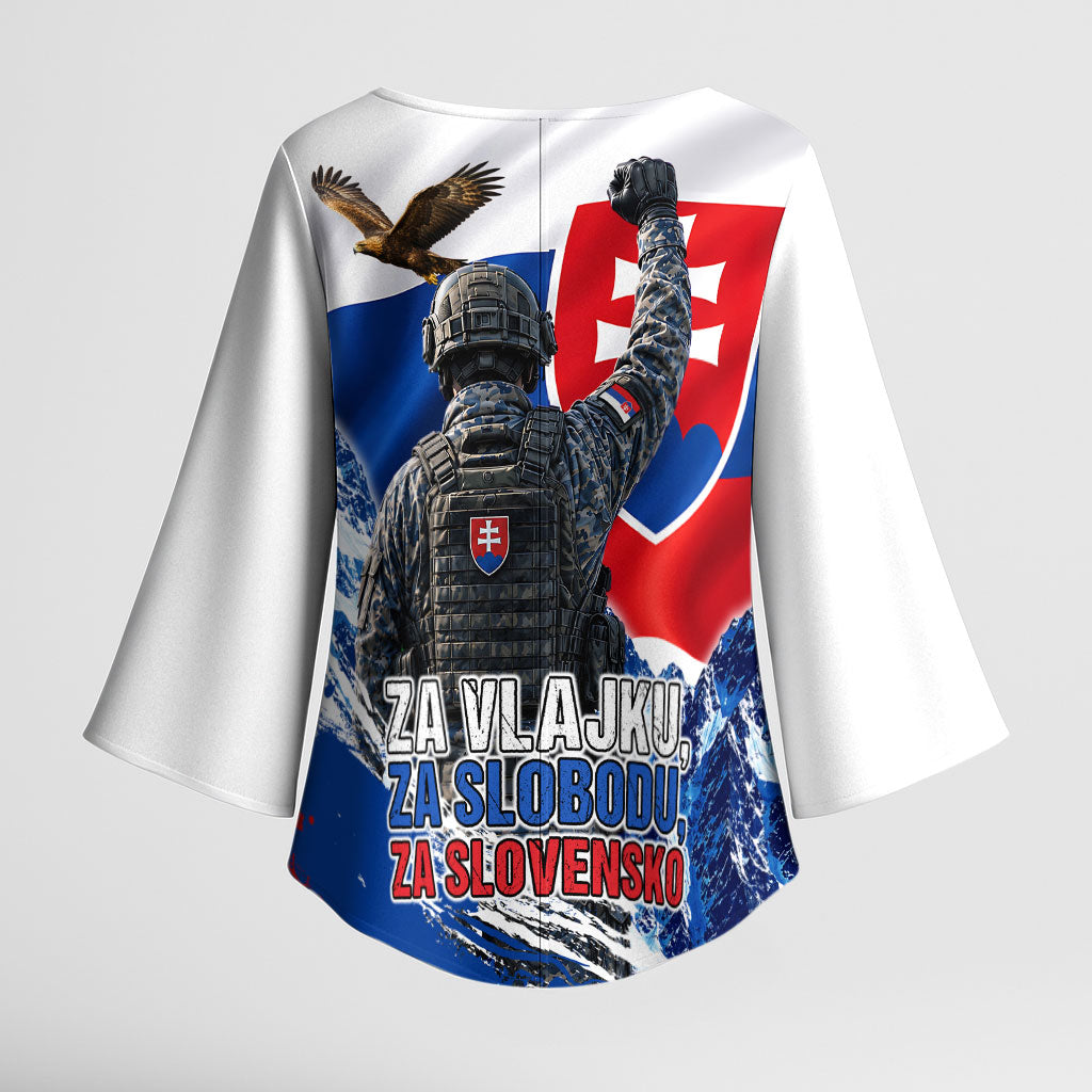 Slovakia Military Freedom Kimono Sleeve Blouse Fighter Jets Soldier Eagle Mountain