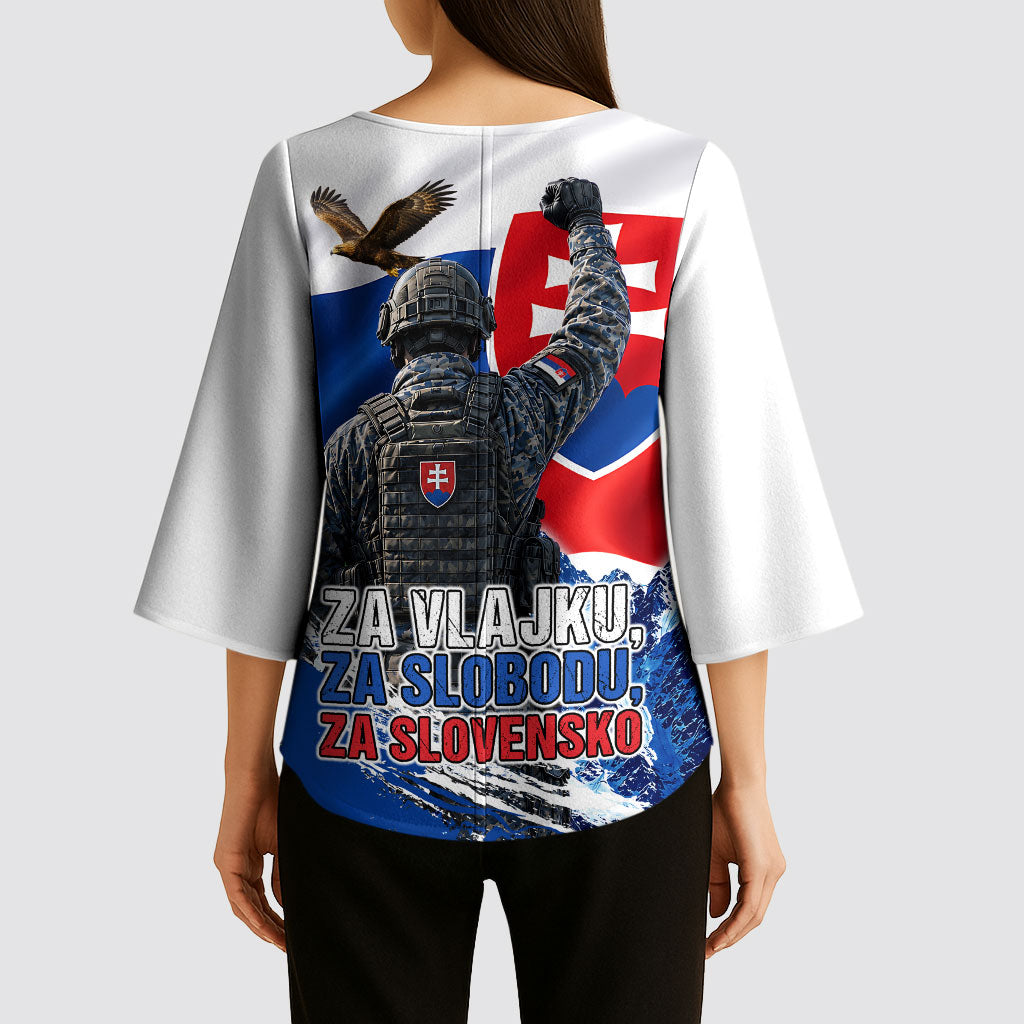 Slovakia Military Freedom Kimono Sleeve Blouse Fighter Jets Soldier Eagle Mountain