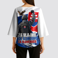 Slovakia Military Freedom Kimono Sleeve Blouse Fighter Jets Soldier Eagle Mountain