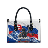 Slovakia Military Freedom Leather Bag Fighter Jets Soldier Eagle Mountain