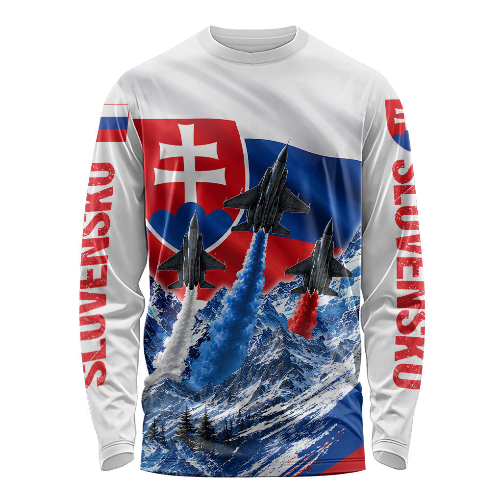 Slovakia Military Freedom Long Sleeve Shirt Fighter Jets Soldier Eagle Mountain