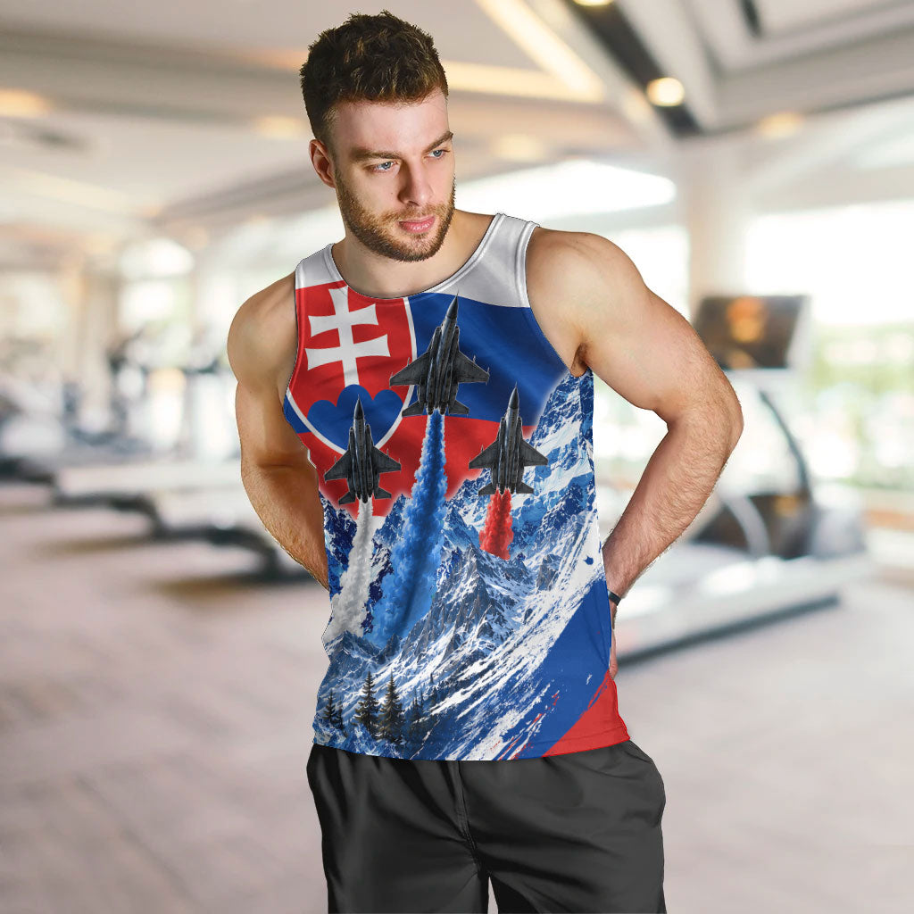 Slovakia Military Freedom Men Tank Top Fighter Jets Soldier Eagle Mountain