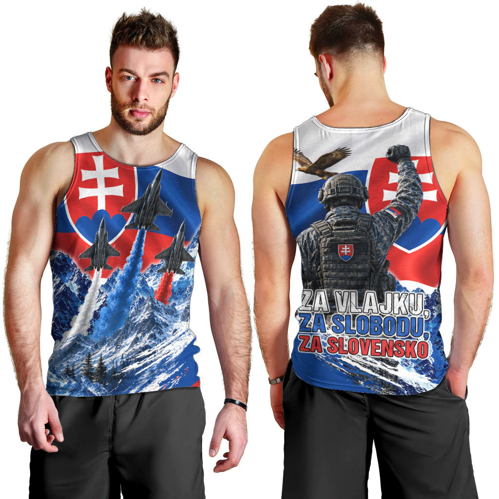 Slovakia Military Freedom Men Tank Top Fighter Jets Soldier Eagle Mountain