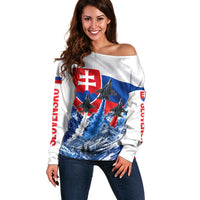 Slovakia Military Freedom Off Shoulder Sweater Fighter Jets Soldier Eagle Mountain