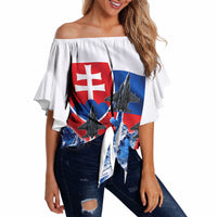 Slovakia Military Freedom Off Shoulder Wrap Waist Top Fighter Jets Soldier Eagle Mountain
