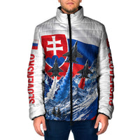Slovakia Military Freedom Padded Jacket Fighter Jets Soldier Eagle Mountain