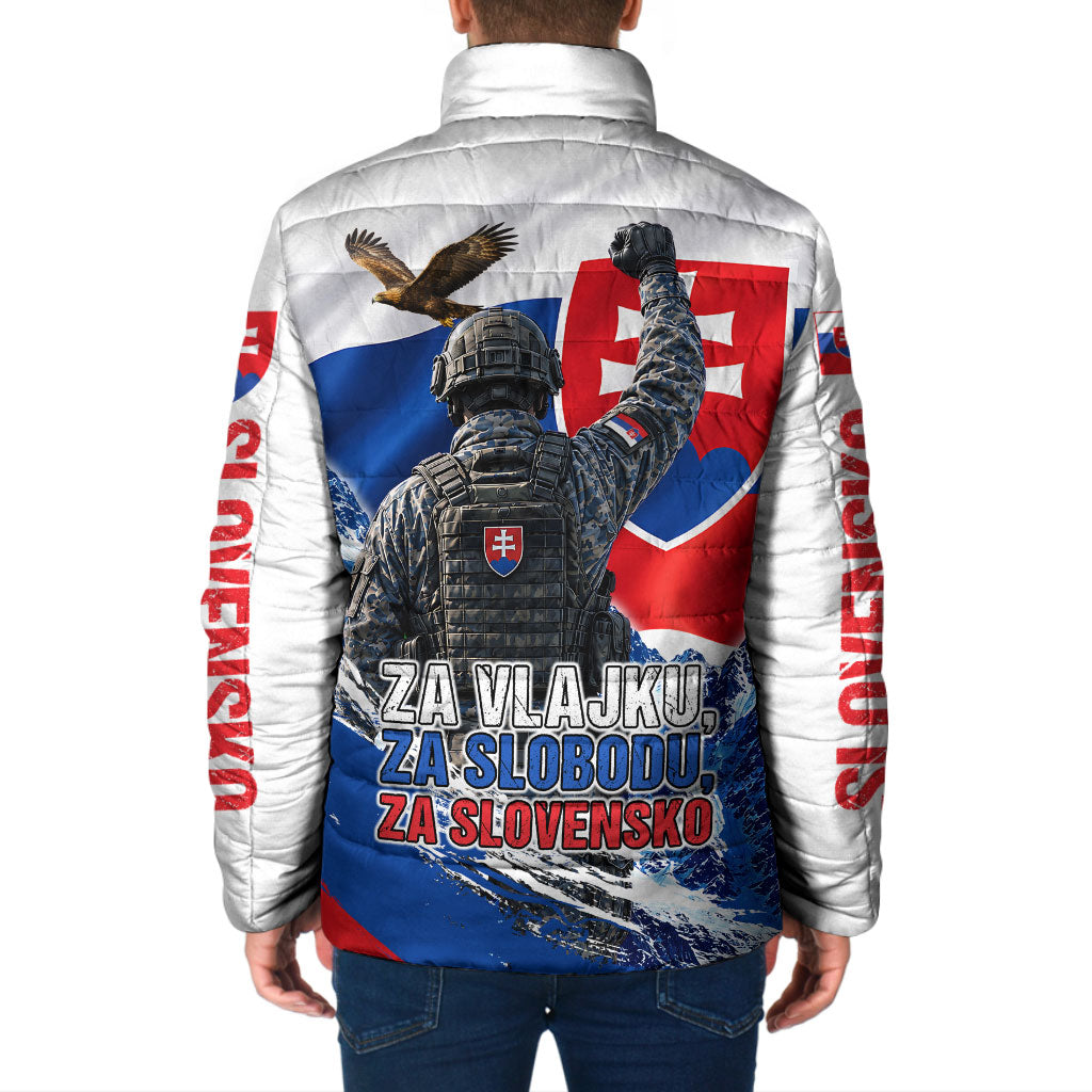 Slovakia Military Freedom Padded Jacket Fighter Jets Soldier Eagle Mountain