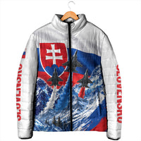 Slovakia Military Freedom Padded Jacket Fighter Jets Soldier Eagle Mountain