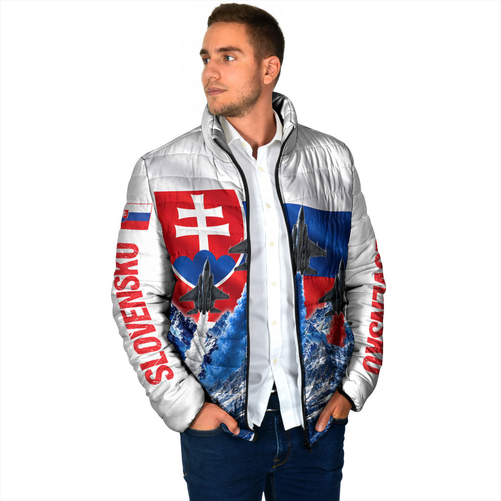 Slovakia Military Freedom Padded Jacket Fighter Jets Soldier Eagle Mountain