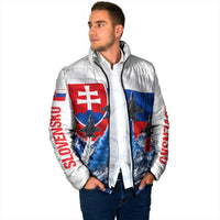 Slovakia Military Freedom Padded Jacket Fighter Jets Soldier Eagle Mountain