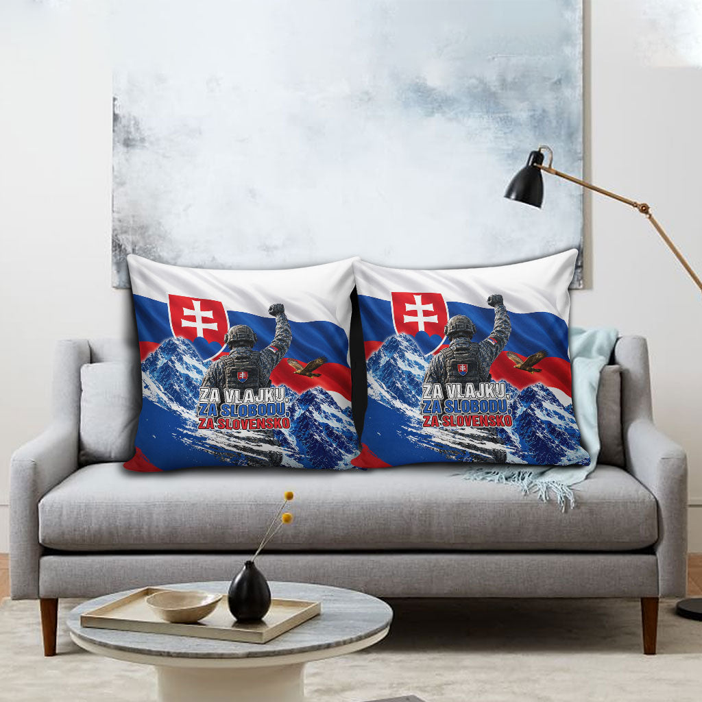 Slovakia Military Freedom Pillow Cover Fighter Jets Soldier Eagle Mountain
