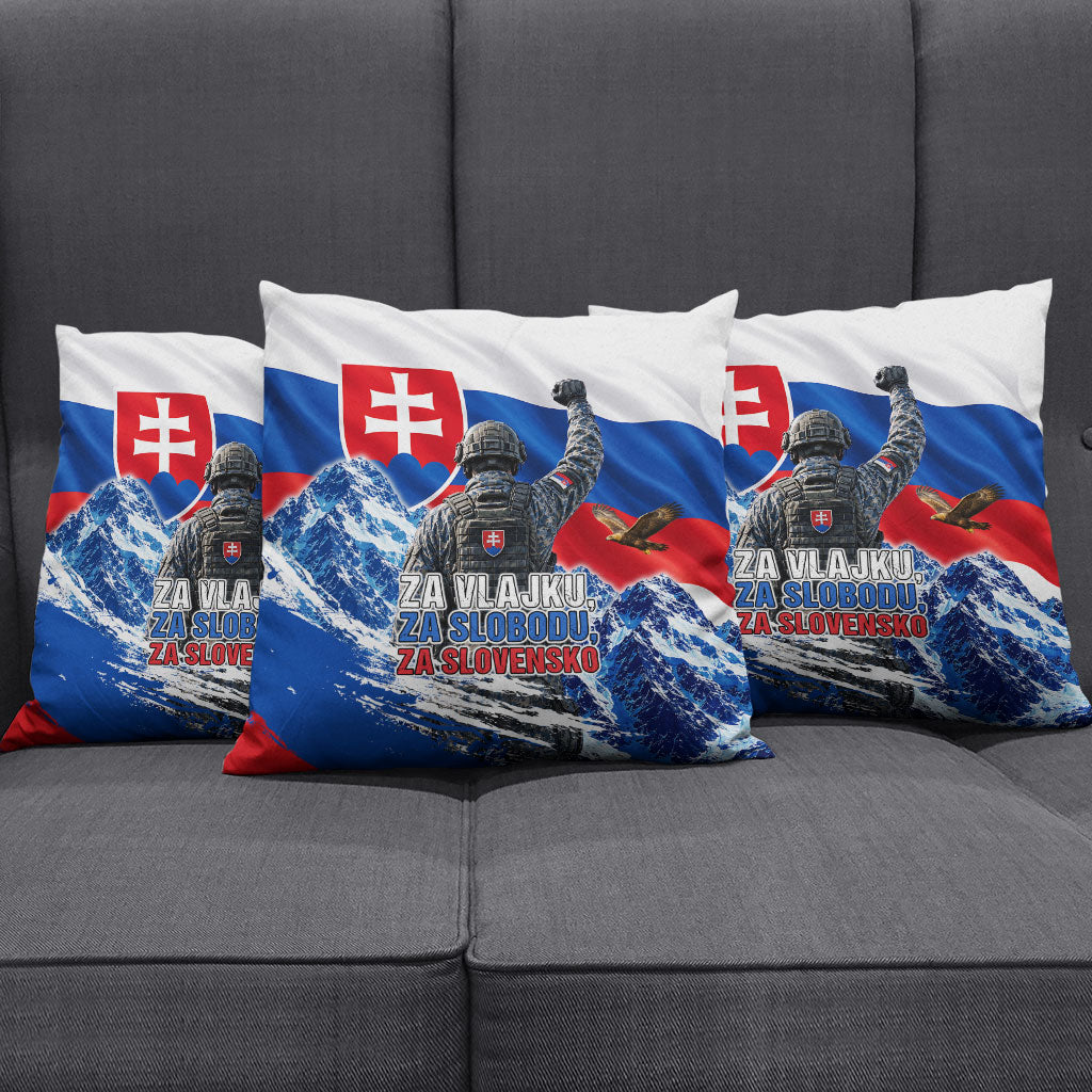Slovakia Military Freedom Pillow Cover Fighter Jets Soldier Eagle Mountain