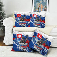 Slovakia Military Freedom Pillow Cover Fighter Jets Soldier Eagle Mountain