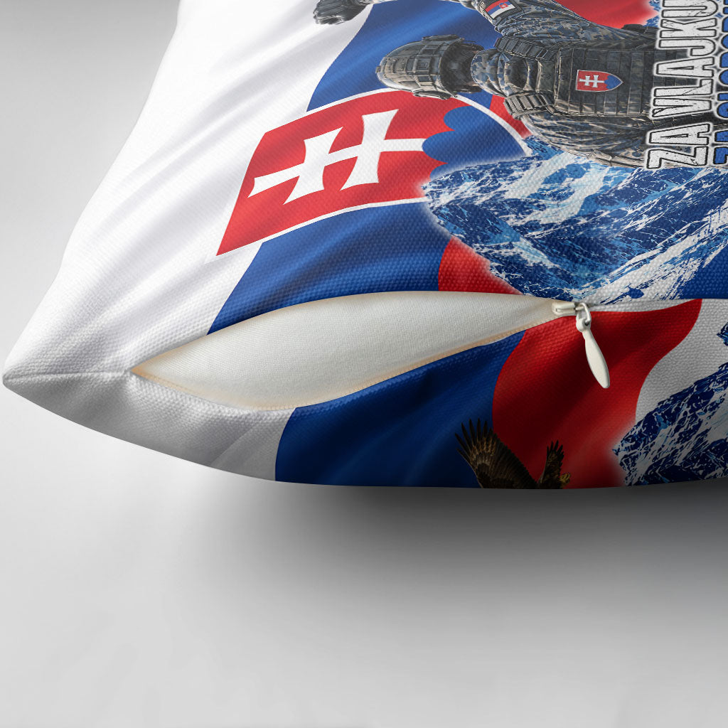Slovakia Military Freedom Pillow Cover Fighter Jets Soldier Eagle Mountain