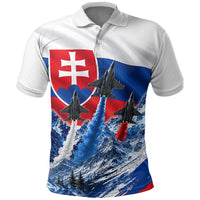 Slovakia Military Freedom Polo Shirt Fighter Jets Soldier Eagle Mountain
