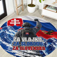 Slovakia Military Freedom Round Carpet Fighter Jets Soldier Eagle Mountain
