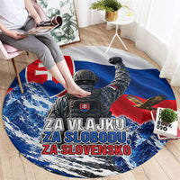 Slovakia Military Freedom Round Carpet Fighter Jets Soldier Eagle Mountain