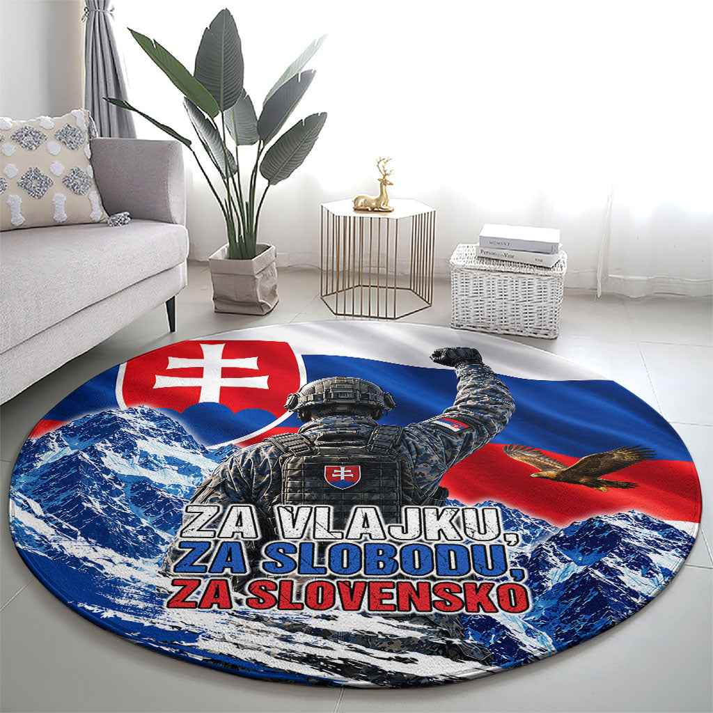 Slovakia Military Freedom Round Carpet Fighter Jets Soldier Eagle Mountain