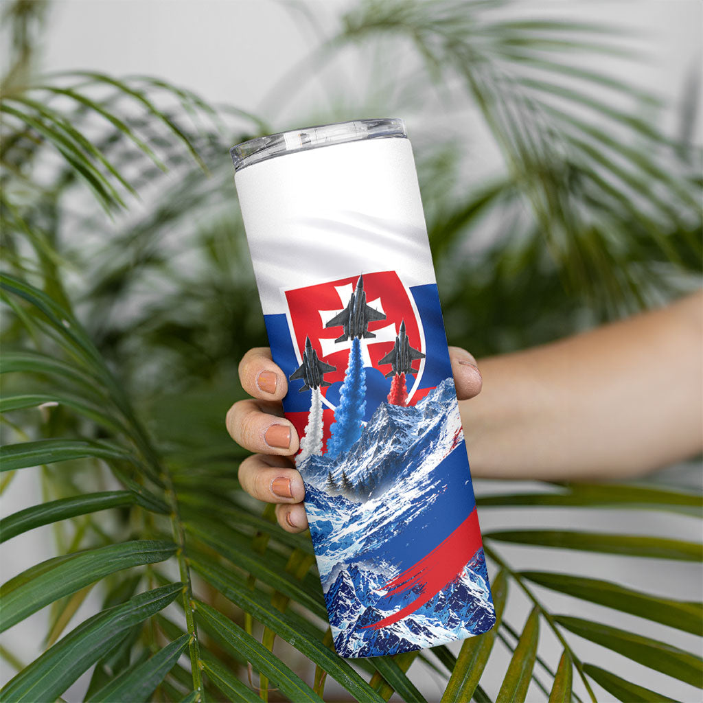 Slovakia Military Freedom Skinny Tumbler Fighter Jets Soldier Eagle Mountain