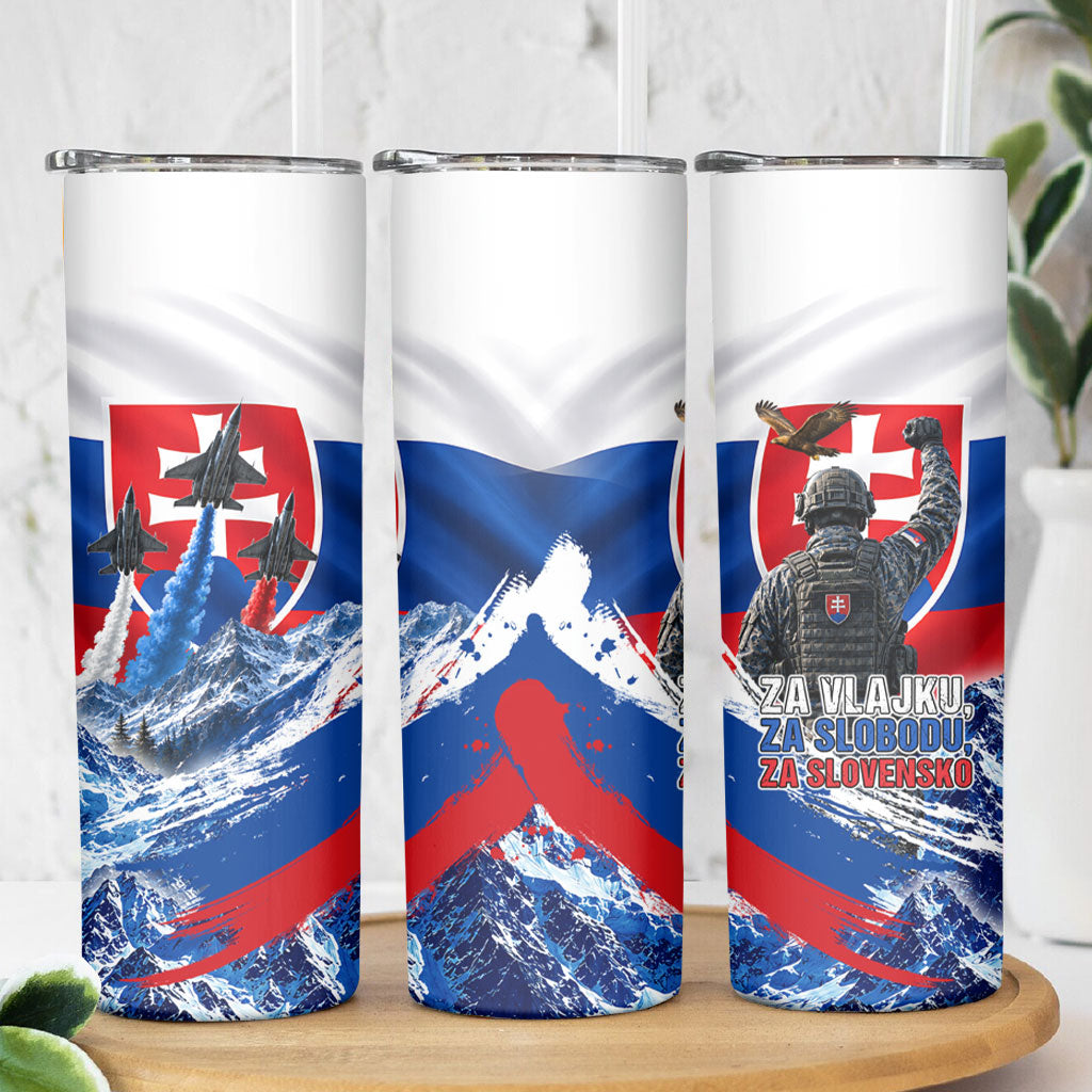 Slovakia Military Freedom Skinny Tumbler Fighter Jets Soldier Eagle Mountain