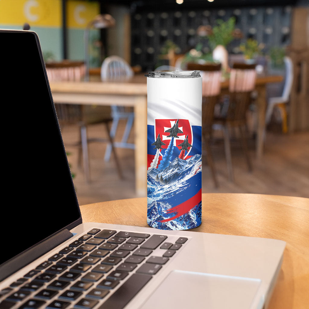 Slovakia Military Freedom Skinny Tumbler Fighter Jets Soldier Eagle Mountain