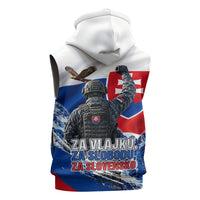 Slovakia Military Freedom Sleeveless Hoodie Fighter Jets Soldier Eagle Mountain