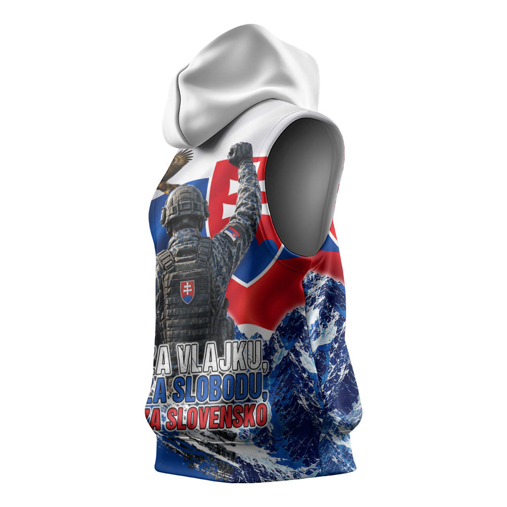 Slovakia Military Freedom Sleeveless Hoodie Fighter Jets Soldier Eagle Mountain