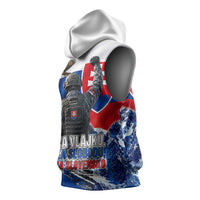 Slovakia Military Freedom Sleeveless Hoodie Fighter Jets Soldier Eagle Mountain