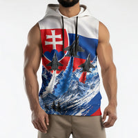 Slovakia Military Freedom Sleeveless Hoodie Fighter Jets Soldier Eagle Mountain