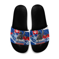 Slovakia Military Freedom Slide Sandals Fighter Jets Soldier Eagle Mountain