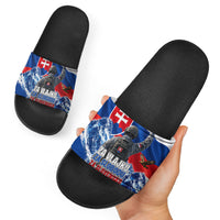 Slovakia Military Freedom Slide Sandals Fighter Jets Soldier Eagle Mountain