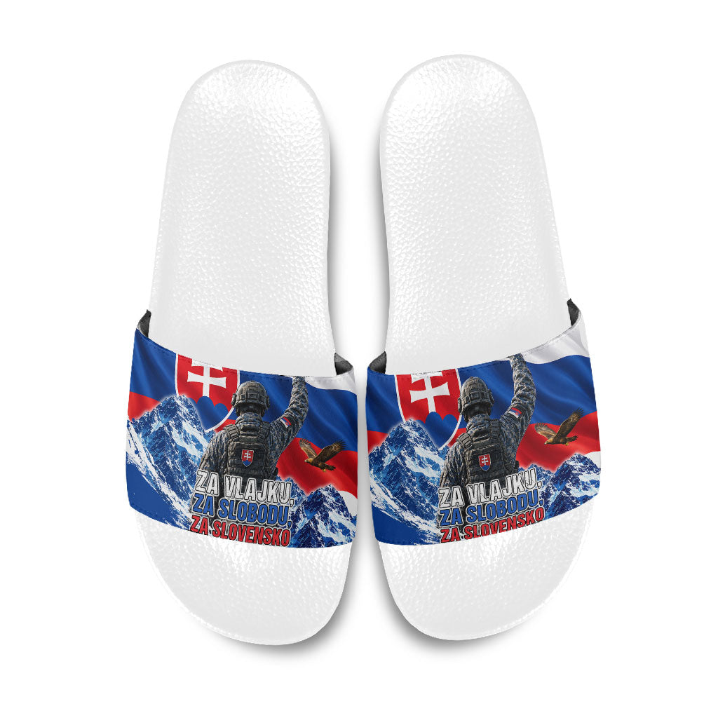 Slovakia Military Freedom Slide Sandals Fighter Jets Soldier Eagle Mountain
