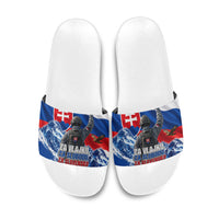 Slovakia Military Freedom Slide Sandals Fighter Jets Soldier Eagle Mountain