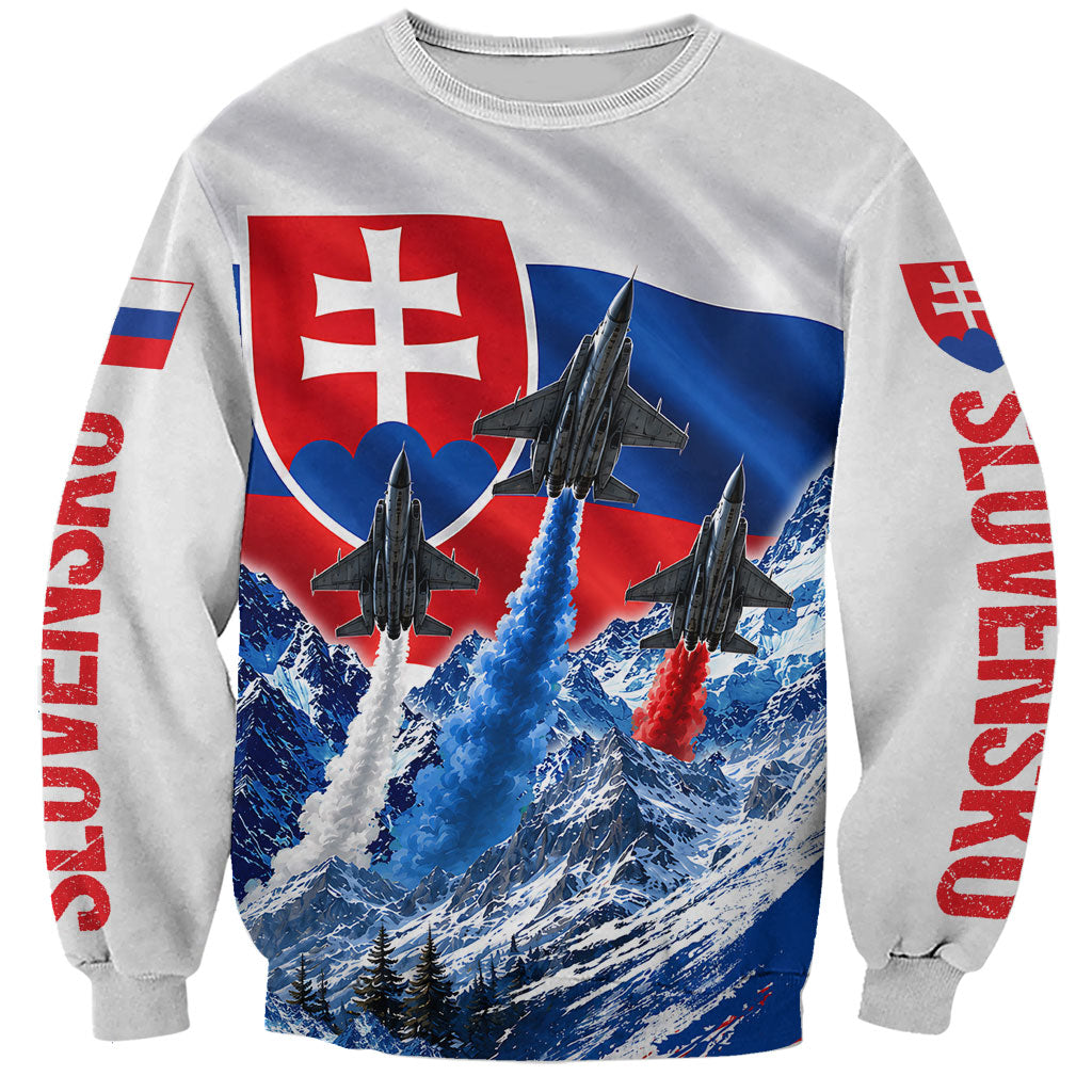Slovakia Military Freedom Sweatshirt Fighter Jets Soldier Eagle Mountain