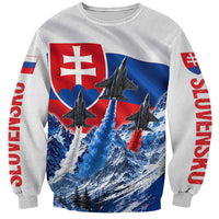 Slovakia Military Freedom Sweatshirt Fighter Jets Soldier Eagle Mountain