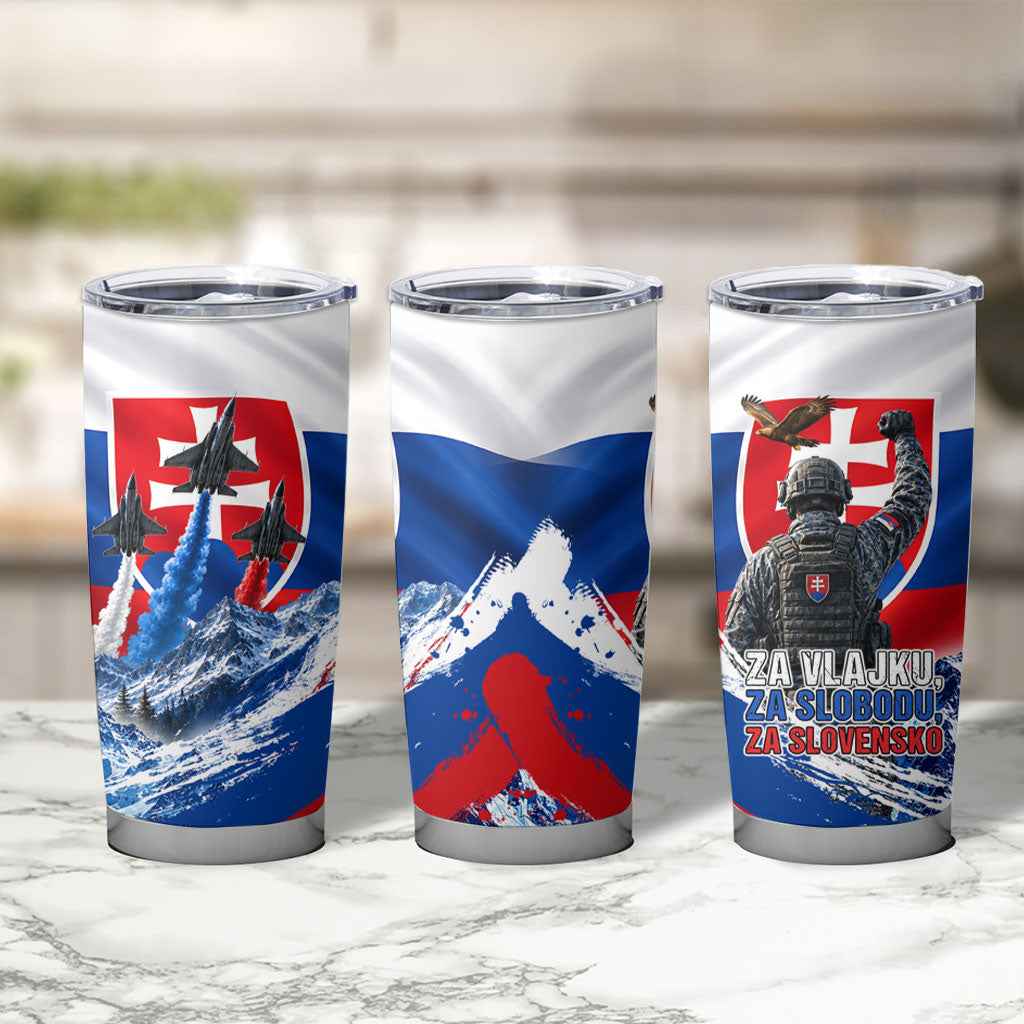 Slovakia Military Freedom Tumbler Cup Fighter Jets Soldier Eagle Mountain