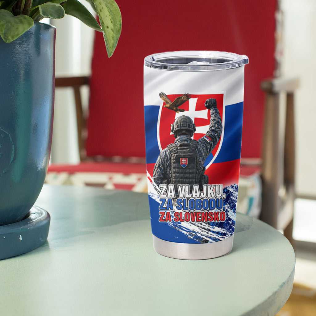 Slovakia Military Freedom Tumbler Cup Fighter Jets Soldier Eagle Mountain