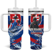 Slovakia Military Freedom Tumbler With Handle Fighter Jets Soldier Eagle Mountain