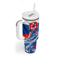 Slovakia Military Freedom Tumbler With Handle Fighter Jets Soldier Eagle Mountain