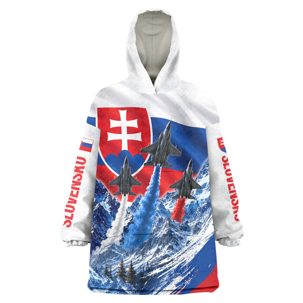 Slovakia Military Freedom Wearable Blanket Hoodie Fighter Jets Soldier Eagle Mountain