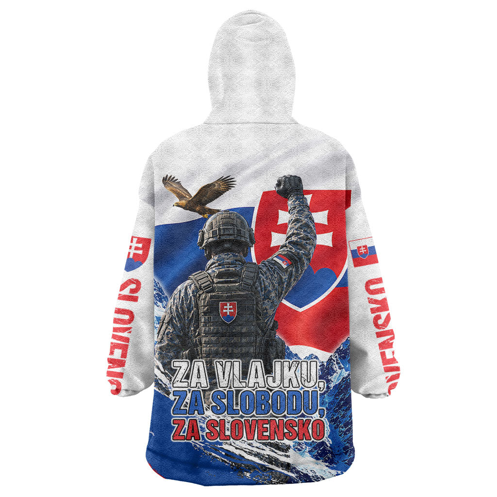 Slovakia Military Freedom Wearable Blanket Hoodie Fighter Jets Soldier Eagle Mountain